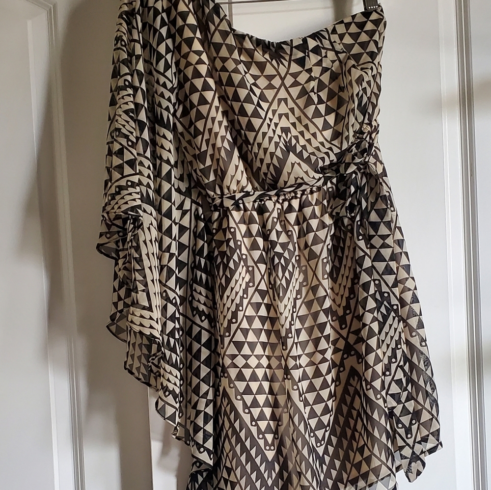 Raglan Bell Sleeve One Shoulder Blouse